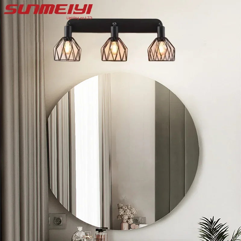 Modern Bedroom Ceiling Lamp Creative Black Study Simple American Industrial Style Living Room Entrance Corridor Qme