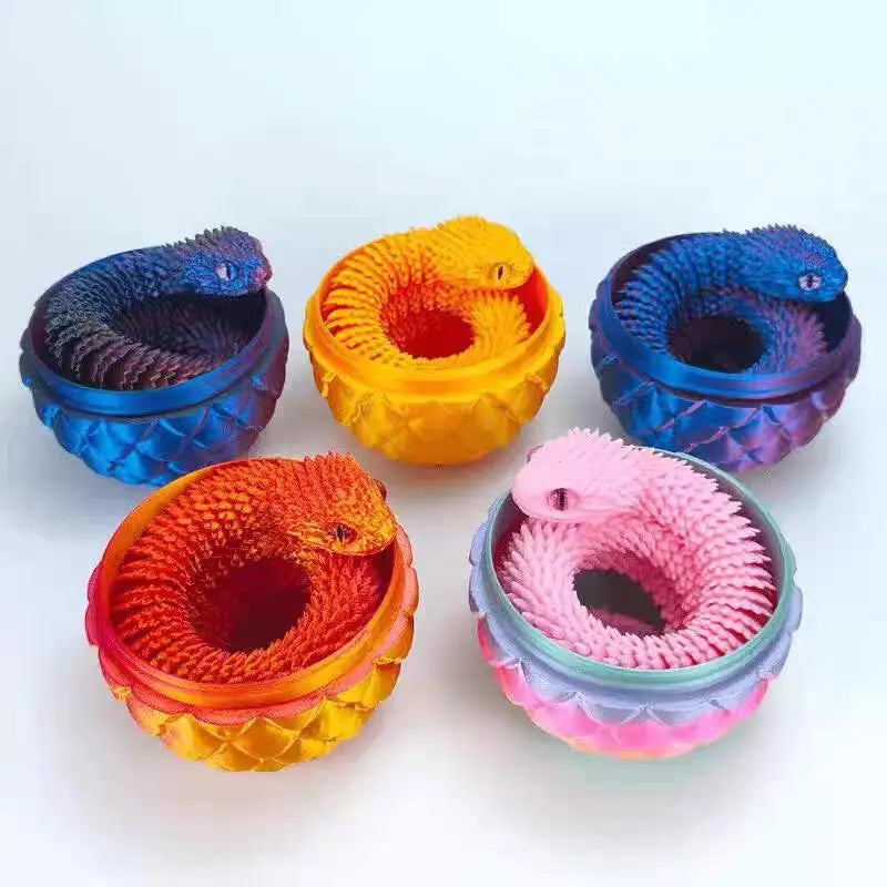 3D Printed Snake Egg Mobility Simulate Ornament Cool Funny Figurine Qme