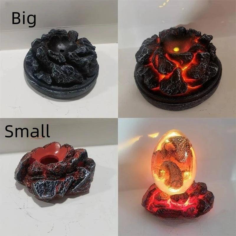 Lava Dragon Egg Statue Ornament Cosplay Dinosaur Resin Art Craft Sculpture Crystal Gemstone Halloween Decoration Toy Prop Qme
