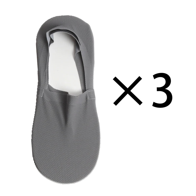 3Pair Lot 100 Cotton Men Boat Socks Fashion Summer Thin Invisible Qme 3 Pairs -G EU38-43 (US5-9)