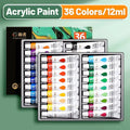 12/18/24/36 Colors Acrylic Paint Set,12ml Acrylic Painting Kit ,Rich Pigment , for Paper,Wood,Canvas,Rock,Ceramic,Clothes,DIY Qme 36 Colors