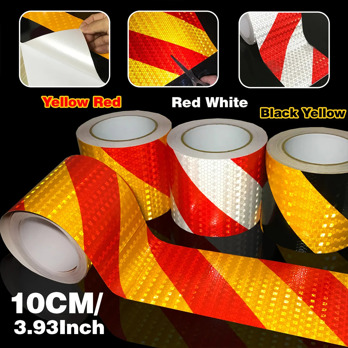Reflective Twill Lattice Tape Waterproof Self-Adhesive Safety Warning Sticker Conspicuity Mark for Truck Vehicle Warning Qme