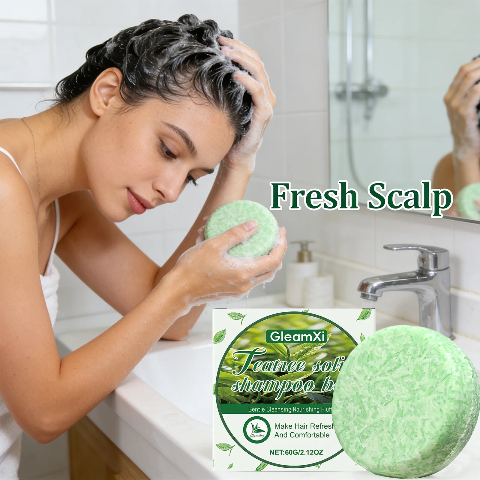 Solid Hair Soap Deep Cleaning Anti Dandruff Oil Control Soothing Qme