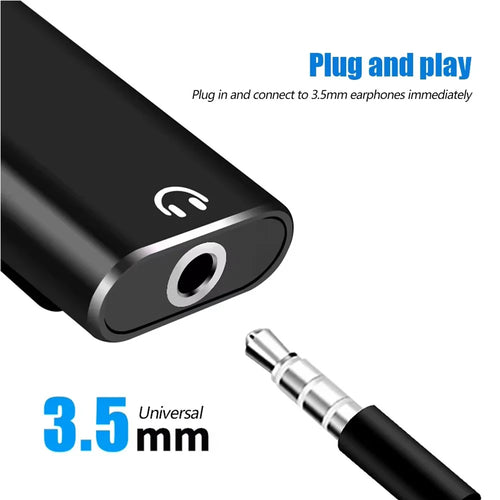 2 In 1 Dualport Dispense Type C To 3.5mm Jack Adapter Type C Audio Splitter Headphone Cable Earphone Adapter Charger Accessories Qme