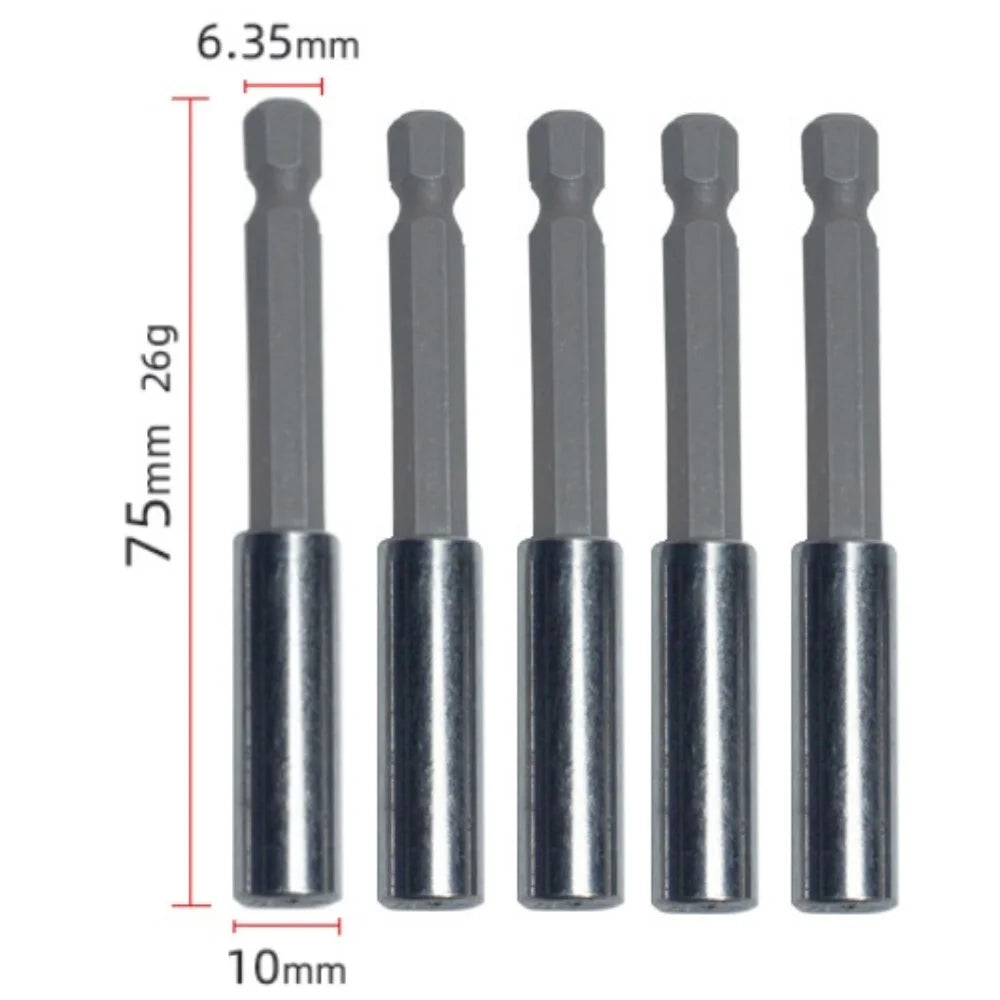 20-1PCS Hex Shank Drill Bit 60MM-150MM Magnetic Screwdriver Extended Link Screwdriver Head Holder Kit Rotary Tool Accessories Qme 75MM 5pcs