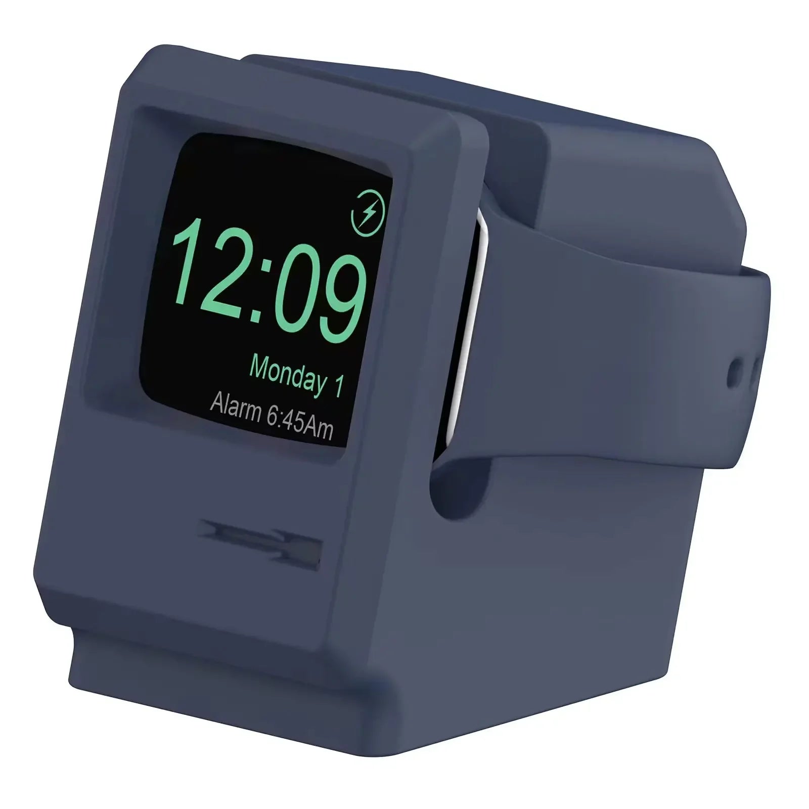 Desktop Holder For Apple Watch Ultra Charger Stand Retro Computer Pattern Charging Base for iWatch 10 9 8 7 6 5 4 3 SE Silicone Qme 0365U