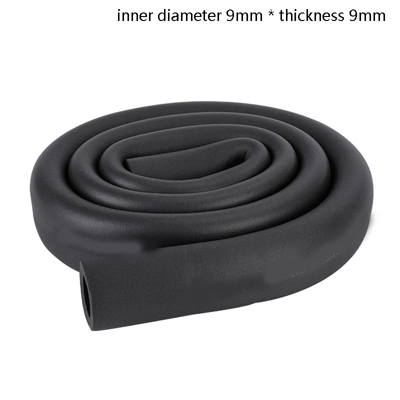 1.8M Sponge Rubber Pipe Black Waterproof Pipeline Holder Thermal Insulation Tubular Protective Sleeve For Air Conditioning Qme ID9MMxthickness9MM