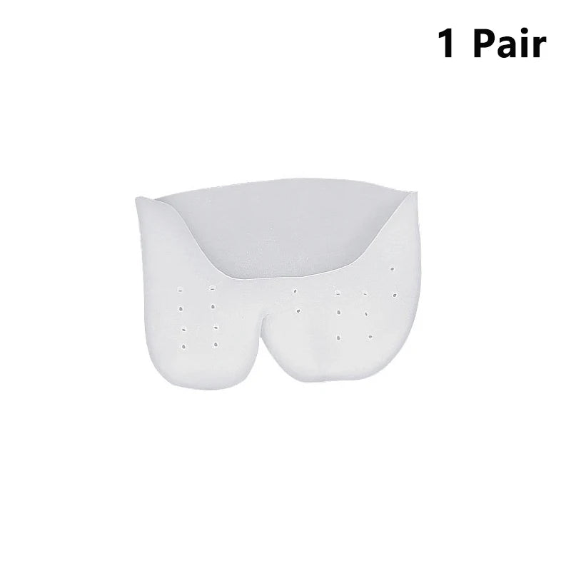 1 Pair Soft Forefoot Pads Silicone Gel Toe Protectors Soothing Qme White