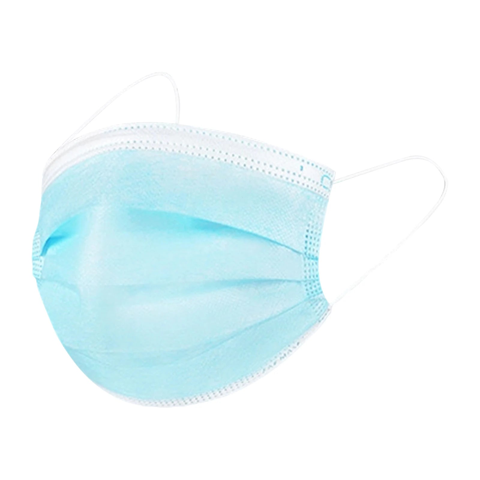 50pcs Disposable Thicken Three-layer Face Masks Safe Protective Elastic Ear Loop Face Mask Casual Outdoor Anti-Dust Masks Qme Light Blue
