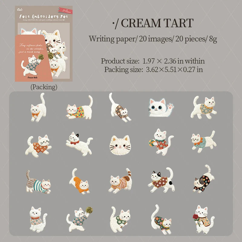 20Sheets Fluffy Plush Cat Dog Pet Theme No White Edge PET Stickers for DIY Craft Scrapbook Guitar Phone Case Notebook Decoration Qme 3