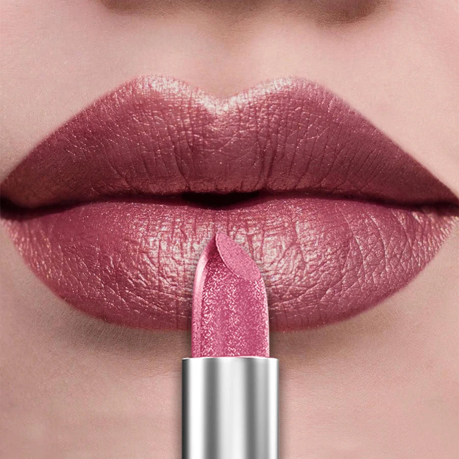 21Colors Bold Intense Glitter Shiny Metallic Lipstick Pearlescent Lip Qme 106