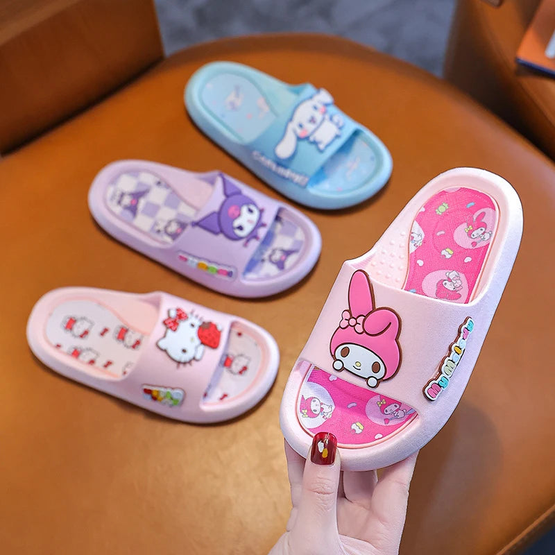Hello Kitty Kuromi Cartoon Flip-Flops Cute, Non-Slip Flip-Flops for Students Melody Lightweight Home and Bathroom Flip-Flops Qme