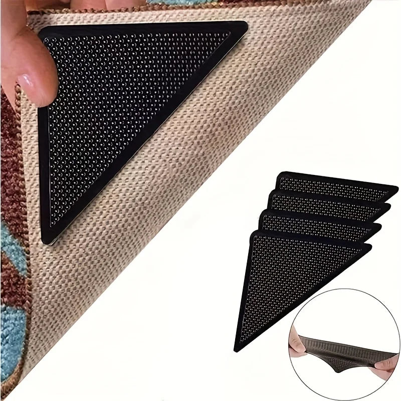 4-piece Waterproof Reusable Fixed Carpet Sticker Double-sided Qme