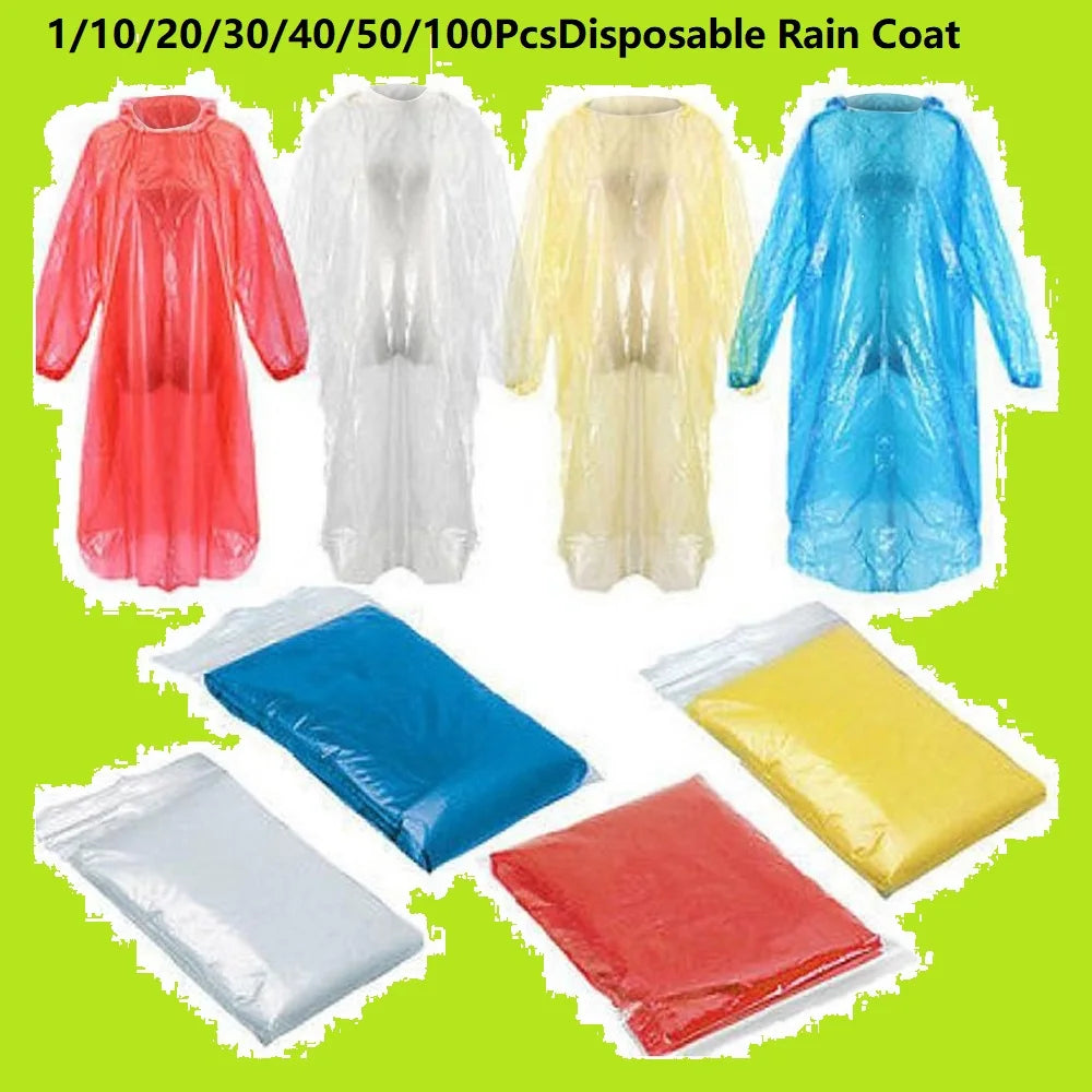 Adult Emergency Disposable Raincoat Transparent Lightweight Raincoat for Camping Hiking Travel Disposable Household Items Qme