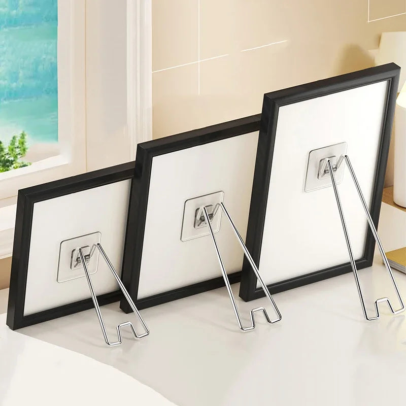 No Drill No Nail Photo Frame Stand Desktop Display Holder For Pictures Albums And Artwork Easy Setup Sturdy Support Only Bracket Qme