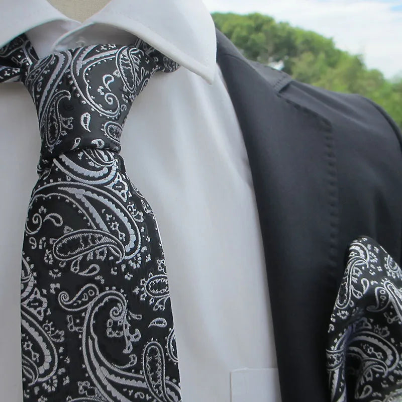 Fashion Men's Classic Paisley Ties Hanky Wedding Business Neckties Qme rt-10