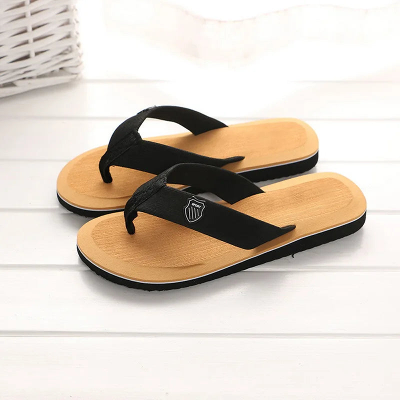Fashion Slippers For Men Flip Flops Flat Sandals Summer Non-Slip Beach Slides Men Slippers Indoor House Shoes Man Male Slipper Qme Yellow 40 (Insole 25.5cm)
