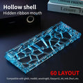 GH60 Clear Acrylic Hollow Shell Custom Keyboard Case DIY Mechanical Qme Blue