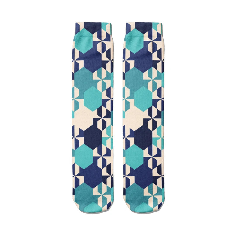 Classic Women Socks Casual Comfortable Puzzle Happy Business Party
