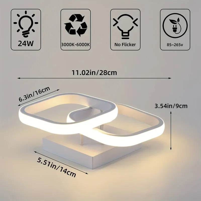 LED Corridor Light Minimalist Modern Small Light Living Room Bedroom Balcony Foyer Light Wardrobe Nordic Creative Ceiling Light Qme 2082White