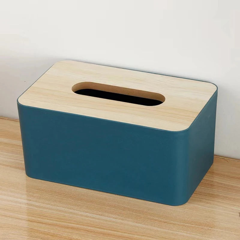 Plastic Tissue Box Simple And Creative Multi-Functional Tissue Storage Box For Home Use Qme Blue