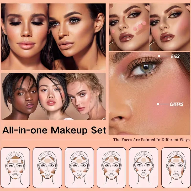 All-in-one Makeup Palette Eye Shadow Contouring Blush Highlighter Qme