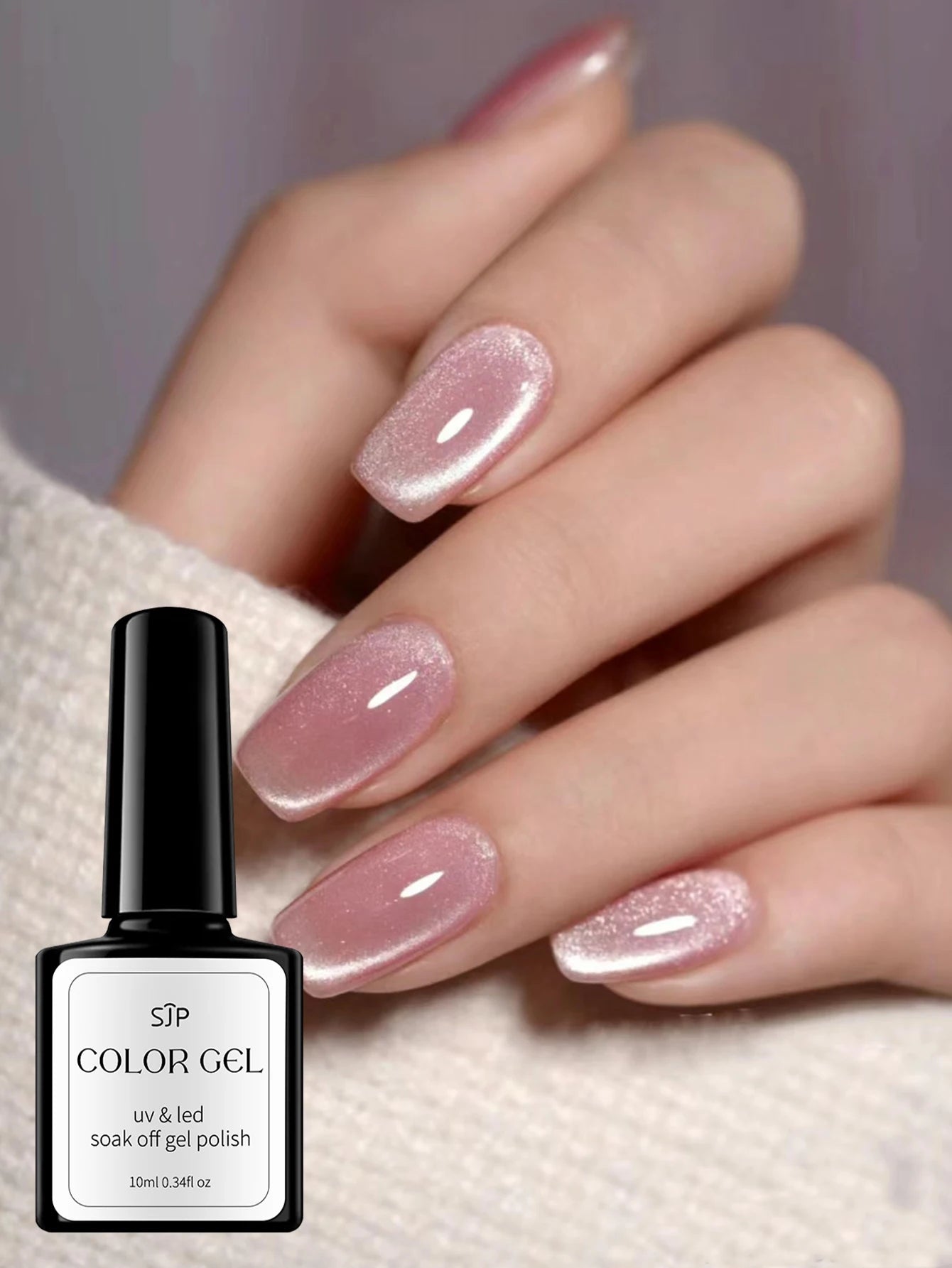 Summer Nails Glass Bead Nail Polish Cat Eye Accessories Art DIY Home Qme pink