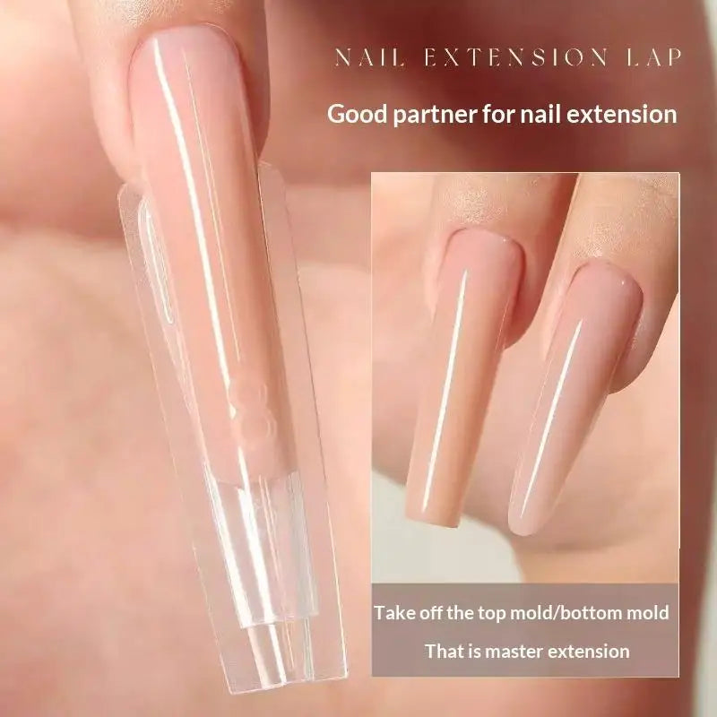 Sandwich Nail Mode Extension Almond Coffin 15 Rapid Dual Forms Bottom Qme