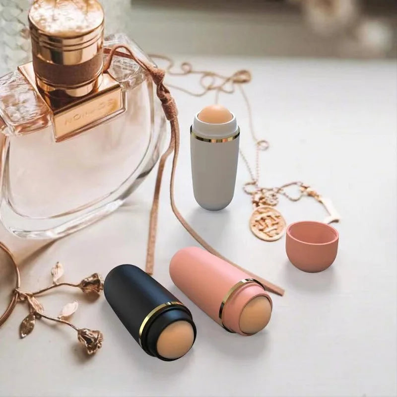 Face Oil Absorbing Roller Natural Volcanic Stone Massage Body Stick Qme