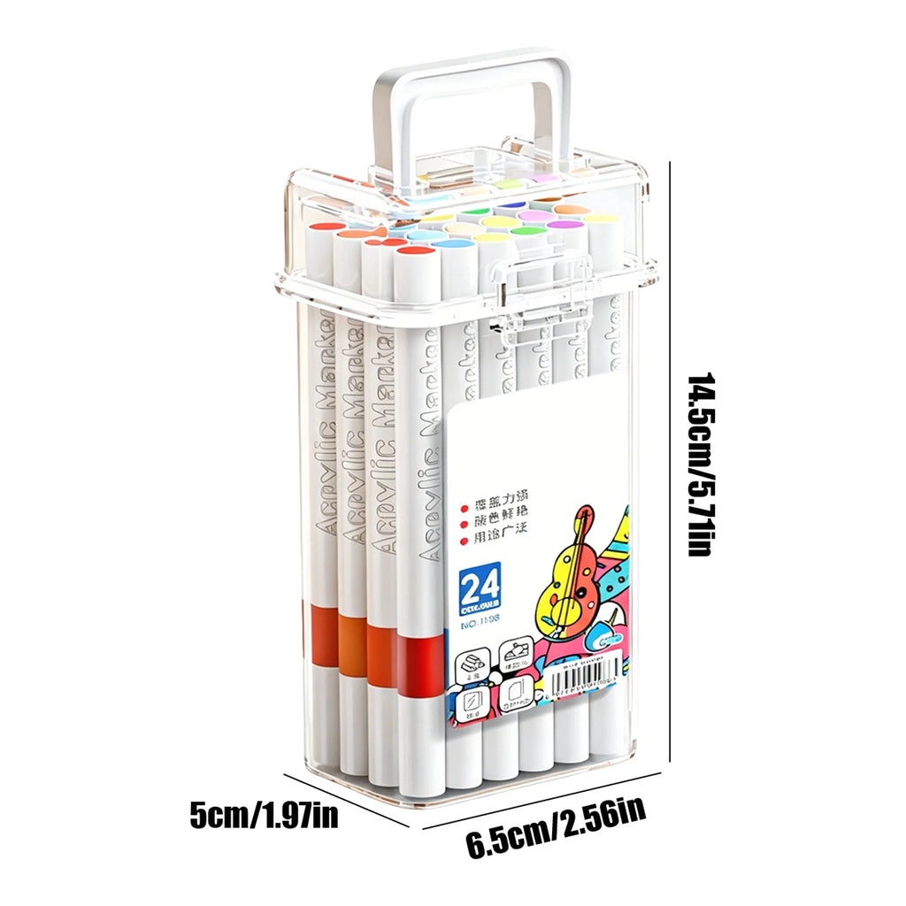 Colorful Washable Acrylic Markers for Artists Coloring Drawing Scenery Landscape Natural Kids School Sationary Water-color Pens Qme