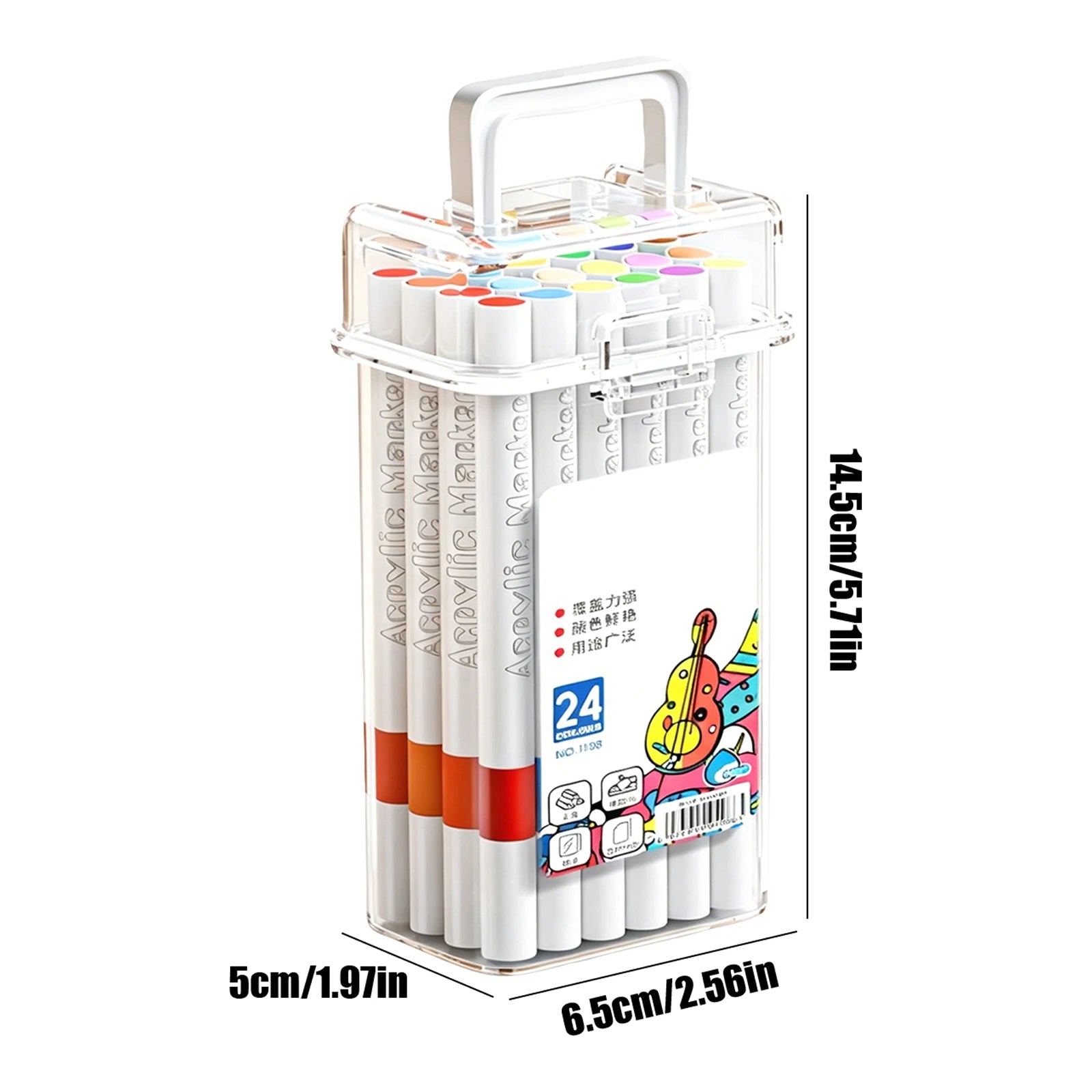 Colorful Washable Acrylic Markers for Artists Coloring Drawing Scenery Landscape Natural Kids School Sationary Water-color Pens Qme