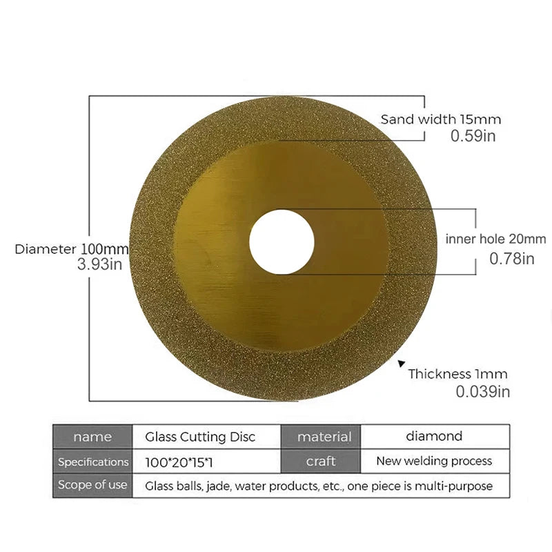 Glass Cutting Disc Blade 100mm Diamond Cutting Disc Marble Saw Blade Ceramic Tile Jade Special Cutting Blade Dropshipping Qme Gold