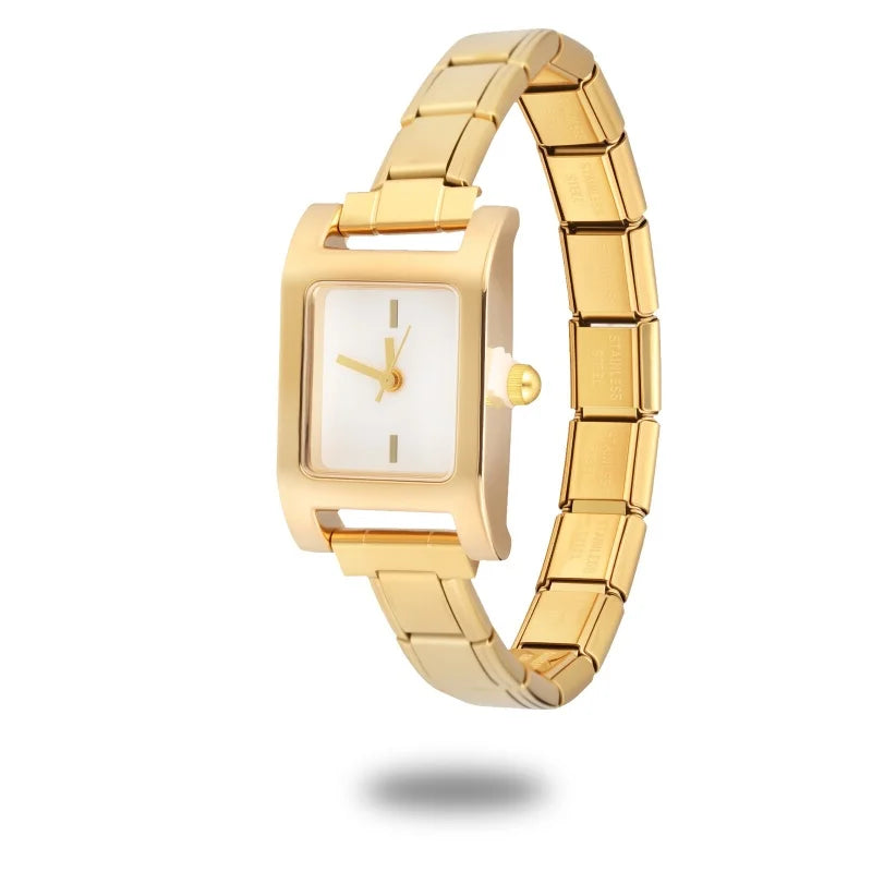 Fashion Women's Stainless Steel Square Triangle DIY High Quality Watch Bracelet Bangle Party Friend Wife Birthday Jewelry Gifts Qme Style 10