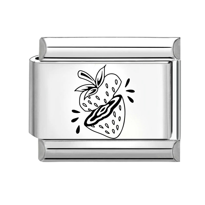 1pc Original Laser Engraving Star Art LOVE Heart Fish Charm Link fit 9mm Stainless Steel Jewelry Making DIY Italian Bracelet Gif Qme Style 10