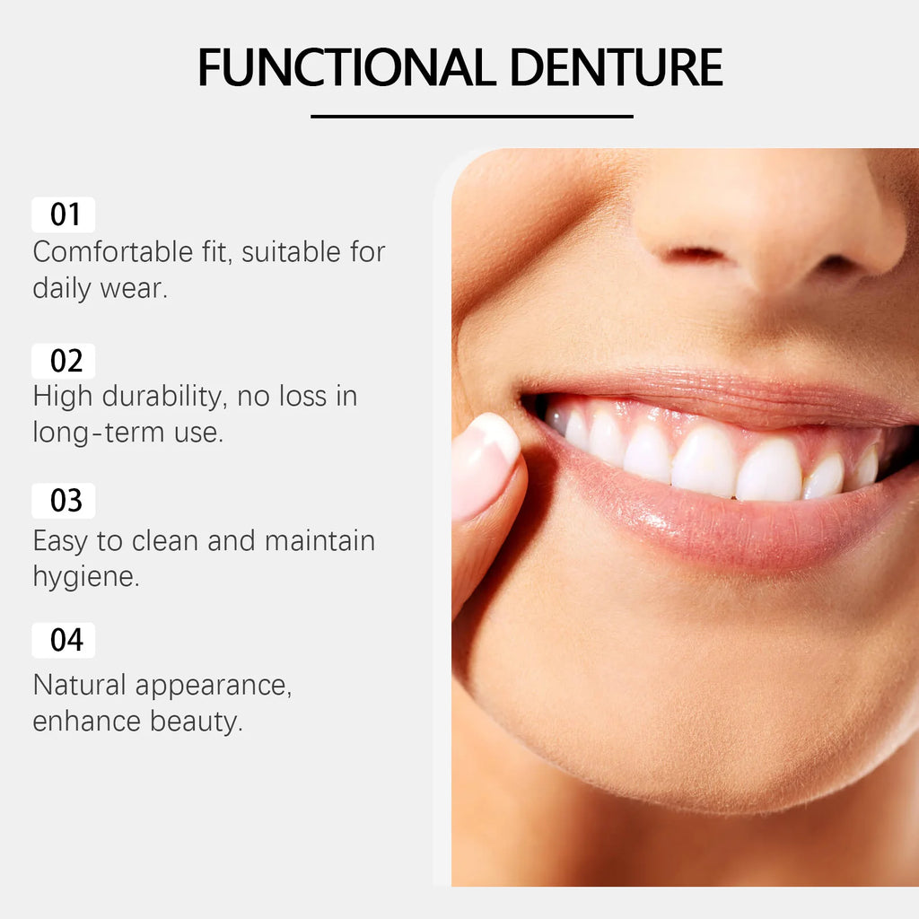 Temporary Denture Reliner Kit Cover Missing Broken Teeth Upper and Lower Dental Veneers Enhance Aesthetics Fake Tooth Oral Care Qme
