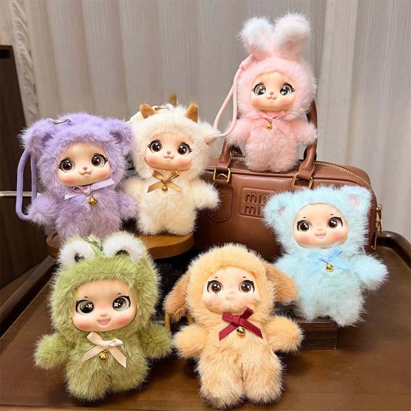 Cute Family Series Animals Vinyl Face Plush Forest Doll Pendant Qme
