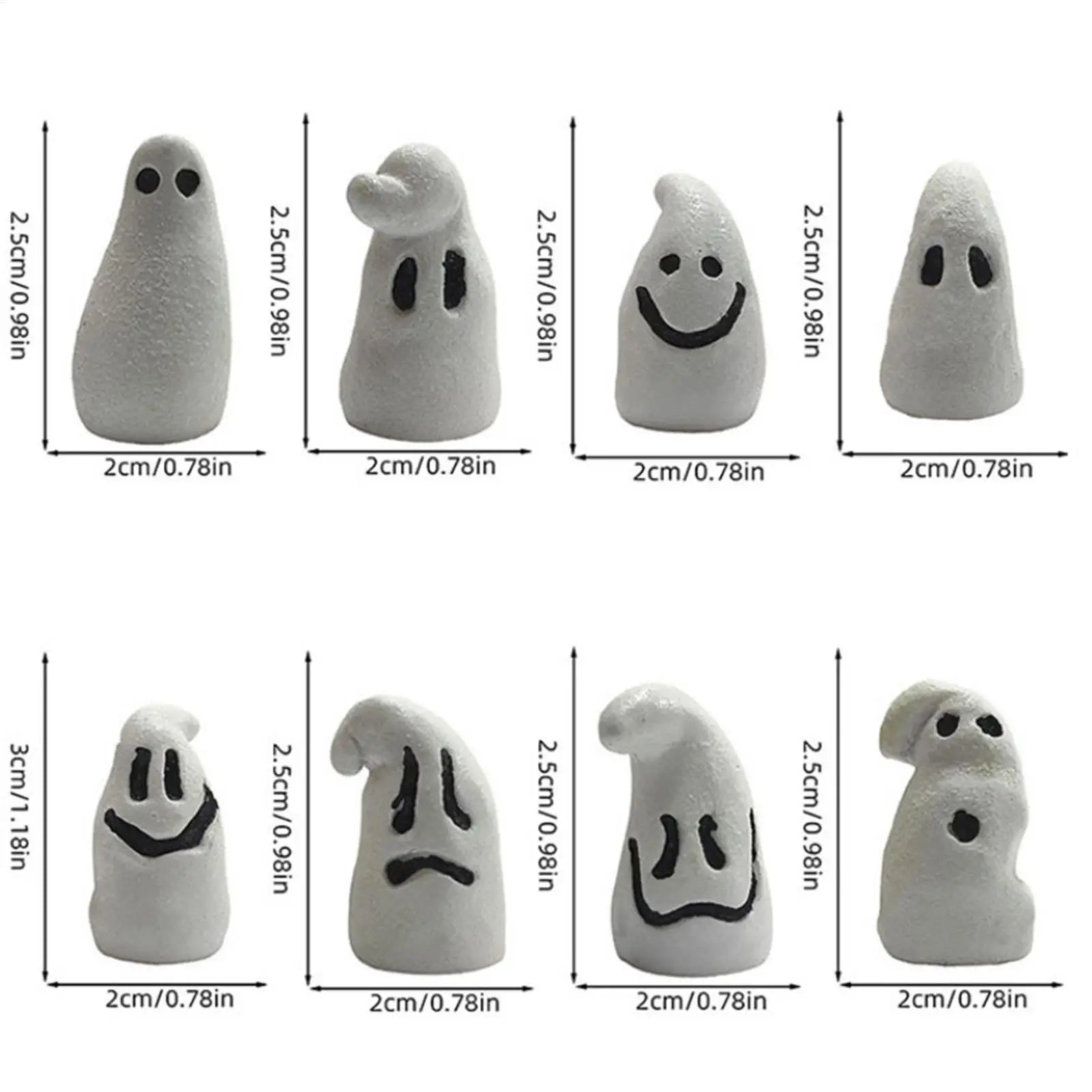 Halloween Luminous Ghost Figurines Glow Dark Miniature 8 Landscape Qme