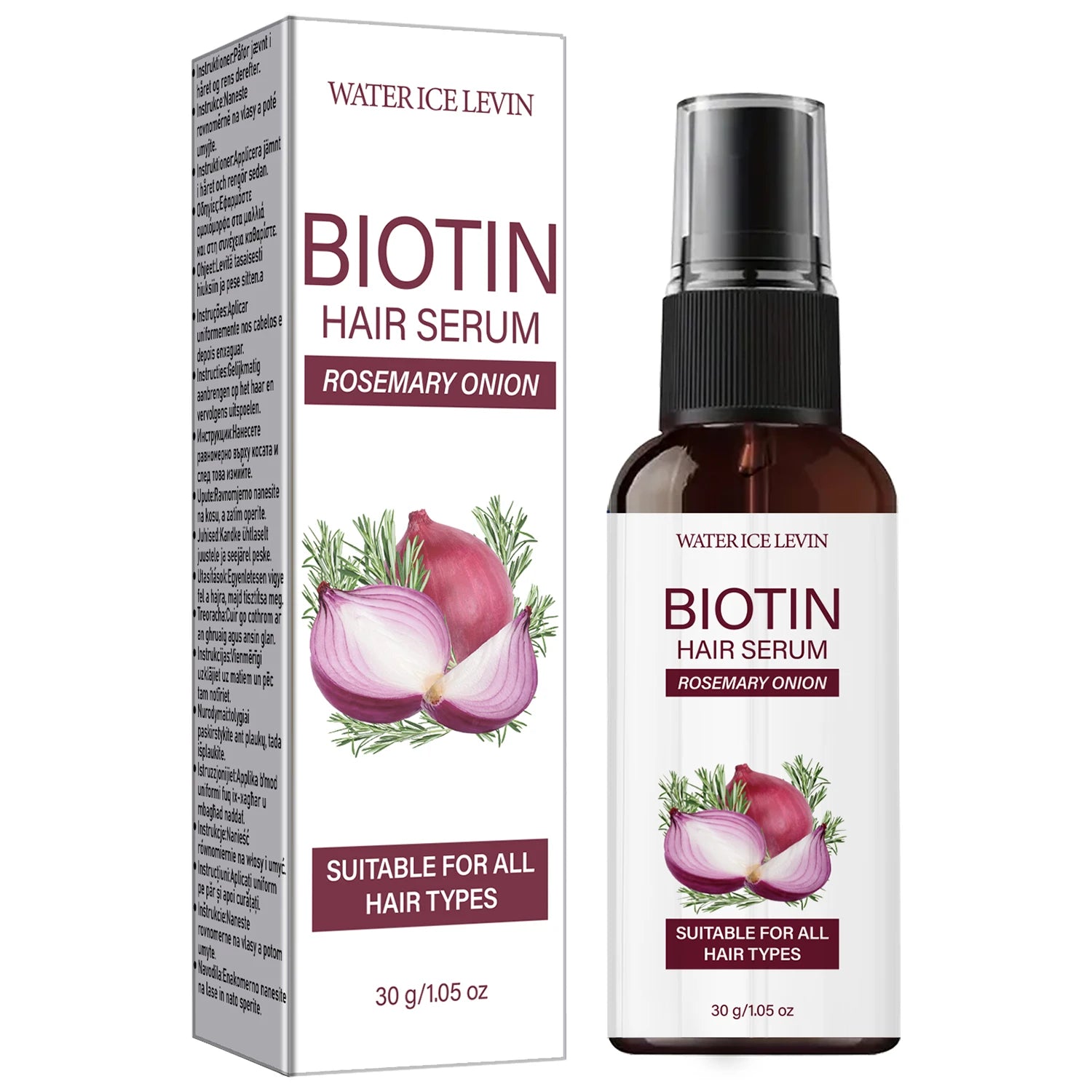 Biotin Rosemary Onion Hair Serum, Smooth & Supple Treatment for All Hair Types, Nourishing Growth Serum Qme Nourishing