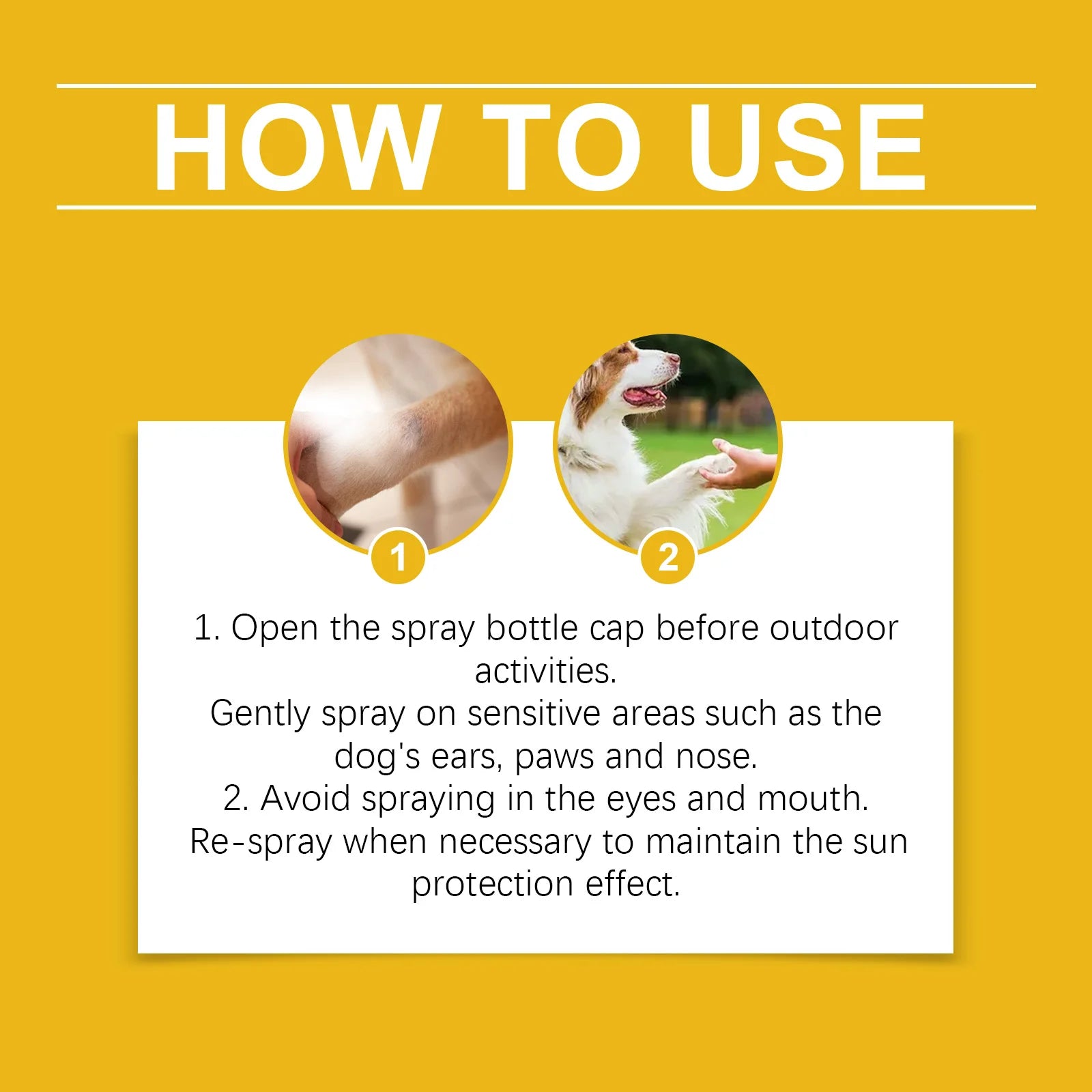 Dog Sunscreen Spray Enhance Skin Resistance Prevent UV Damage Waterproof Non-irritating Gentle Formula Sunscreen Care Pet Spray Qme