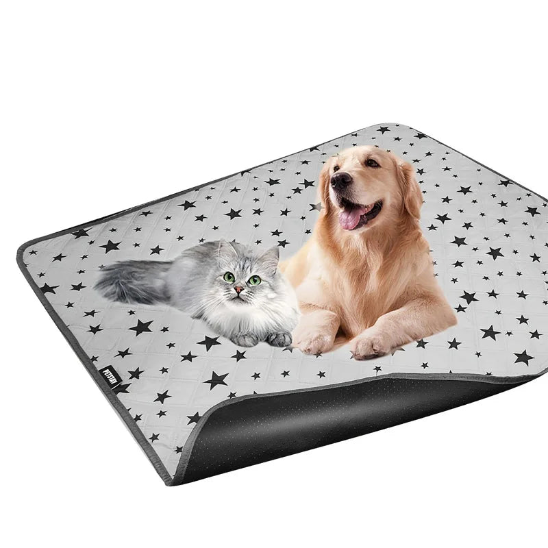 1 piece of reusable pet training mat for dogs, suitable for beddings, boxes, wiping, floors, fences, sofas, and cars Qme Grey Star