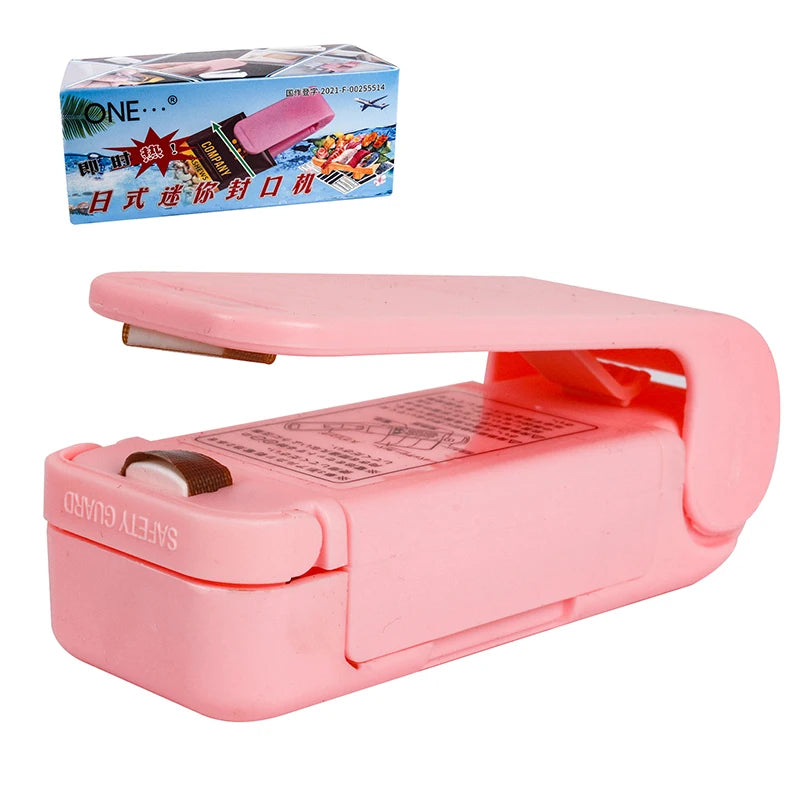 Plastic Food Bag Hand Pressure Heat Sealing Machine Kitchen Tools Qme Pink