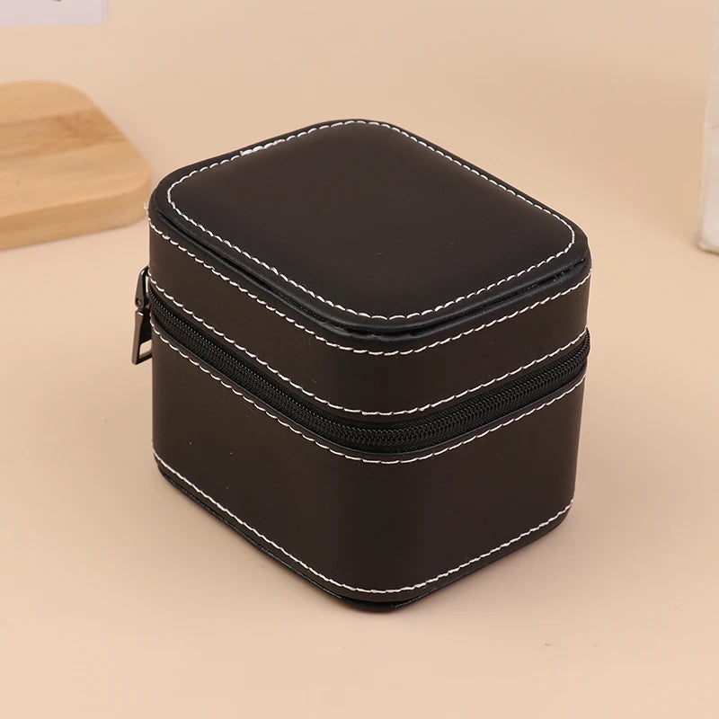 PU Leather Car Line Watch Box Business Pocket Portable Zipper Fashion Qme Black