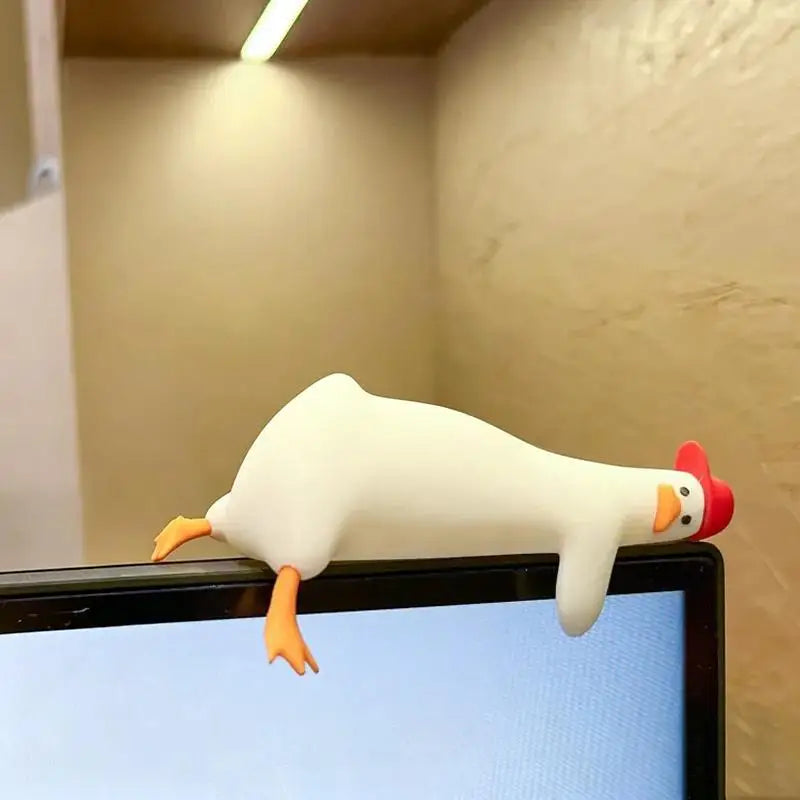 Cute Duck Decorative Bookend Non-slip Resin Book Holder Home Qme