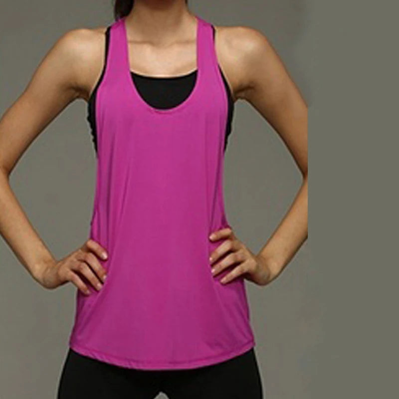 Women's Tank Tops Blouse Loose Sleeveless Shirt Gym Yoga Vest Training Running Vest Women Gym Tank Top Lady Fitness Sport Shirt Qme RRD S