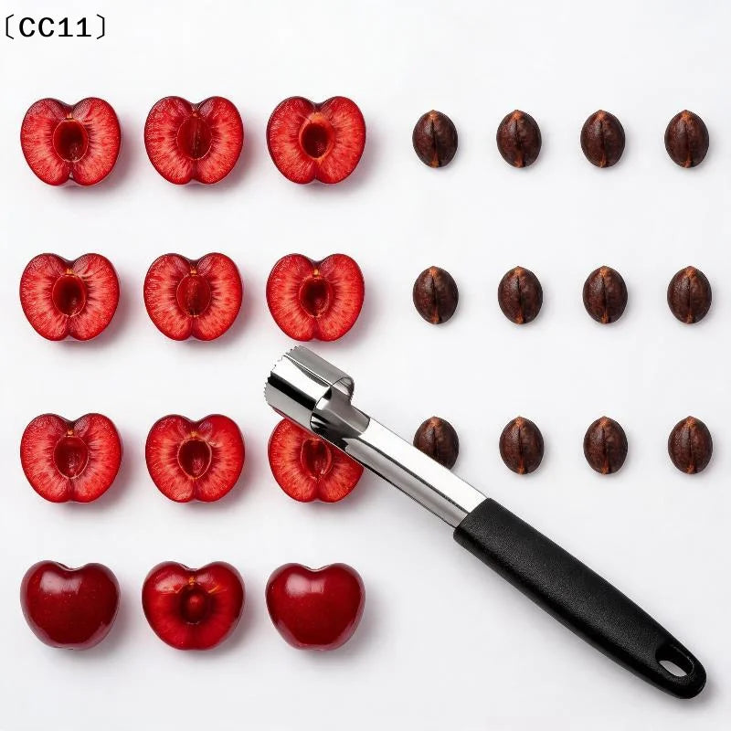 Stainless Steel Cherry Corer Non Slip Handle Blade Home Kitchen Qme