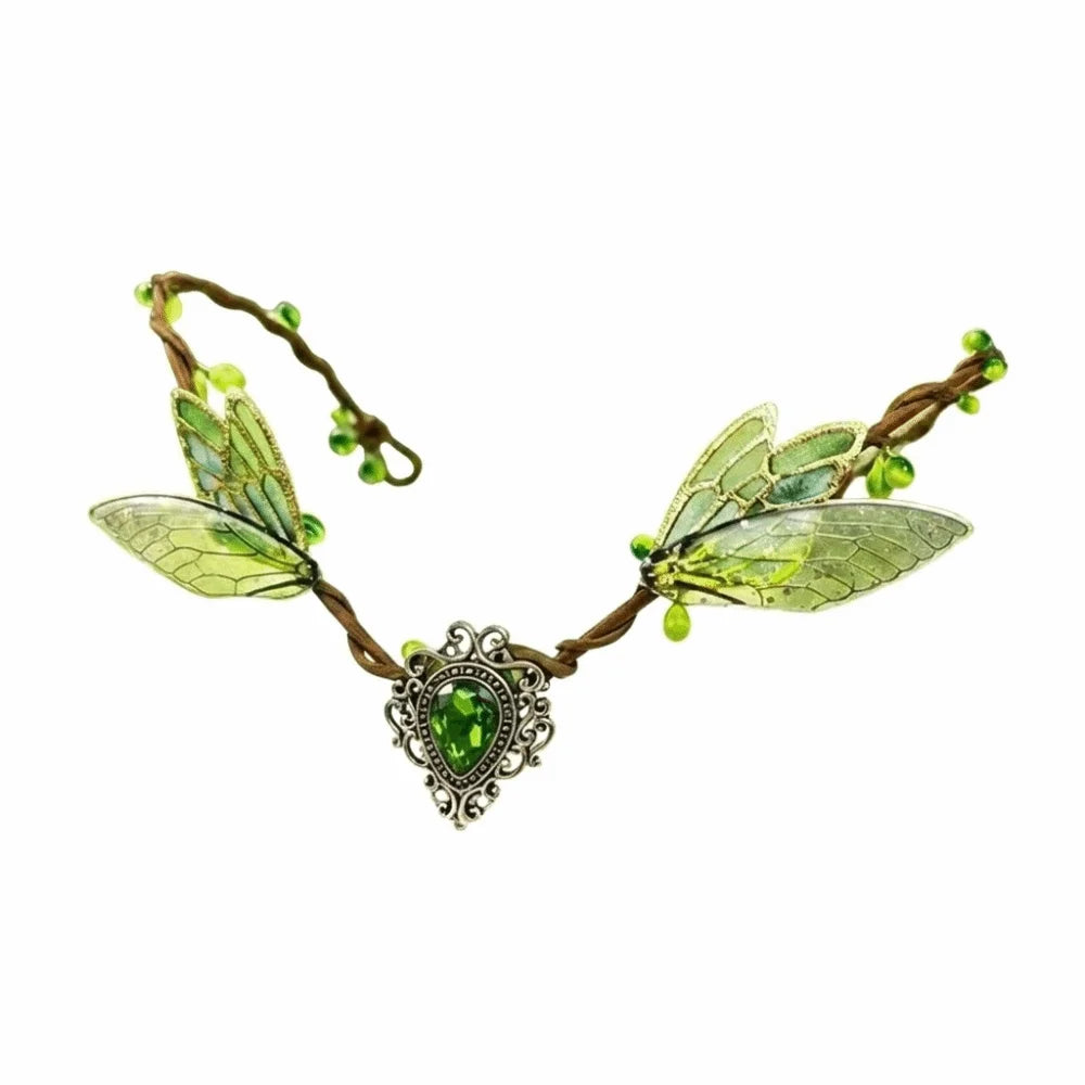 Flower Vine Elven Crown Fantasy Diadem Elf Tiara Simulate Tree Leaves Qme Style A