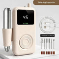 Low Noise Electric Portable Nail Drill Machine Rechargeable Sander Qme 6Pcs Beige 100V-127V US Plug