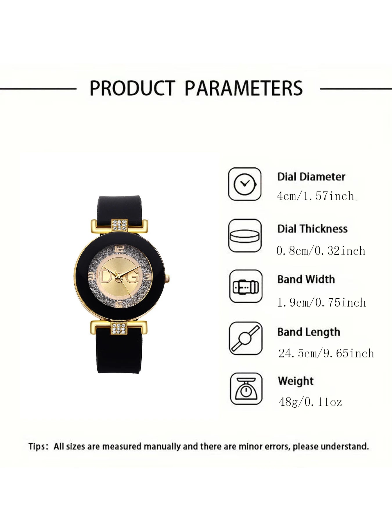 6pcs/5pcs/4pcs Fashion Classic Spot Silicone Diamond Set Large Dial Digital Men's and Women's Quartz Watch Qme