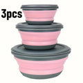 3pcs of Bowls for Indoor And Outdoor Use, Suitable for Kitchen, Travel, And Camping Qme Pink 1set
