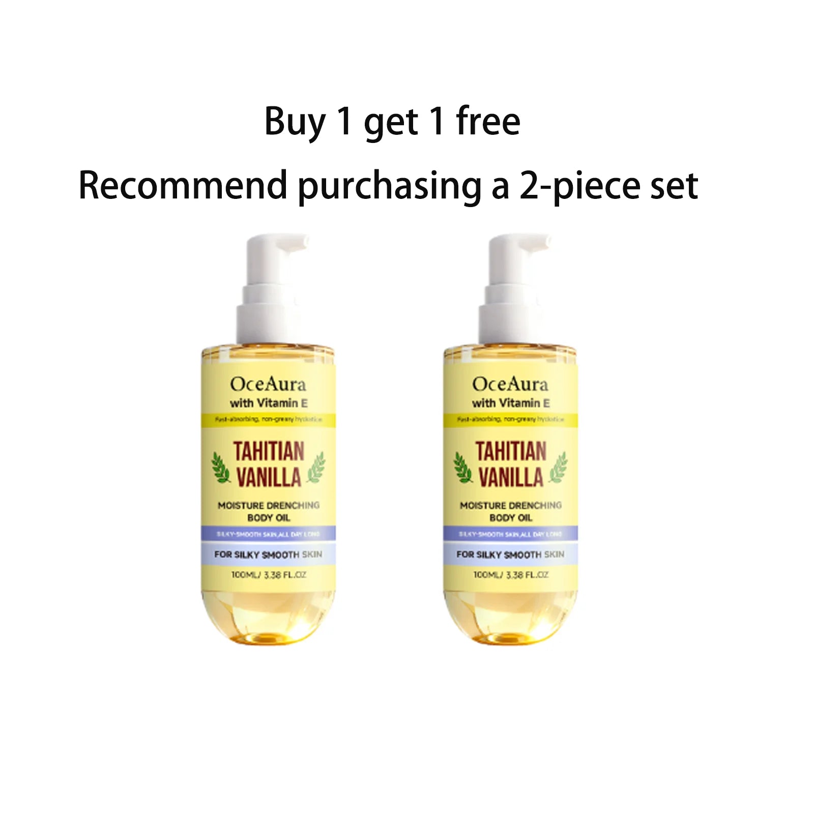 Oceaura Vanilla Moisture Body Oil Vitamin E Infused Fast Absorbing Qme 100mlx2 100ml